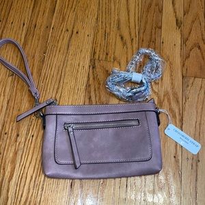 Lavender wristlet with crossbody strap included NWT